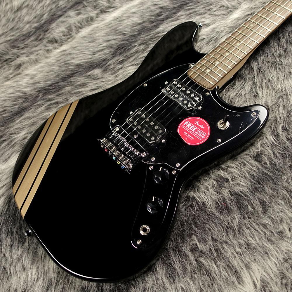 Squier FSR Bullet Competition Mustang HH Black with Shoreline Gold