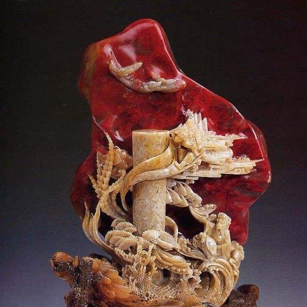 石彫り（鶏血石彫り）_百度百科