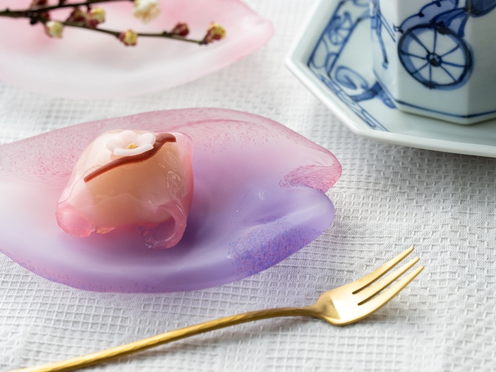 花びら皿 艶消し | 北一硝子 まごころお届け便