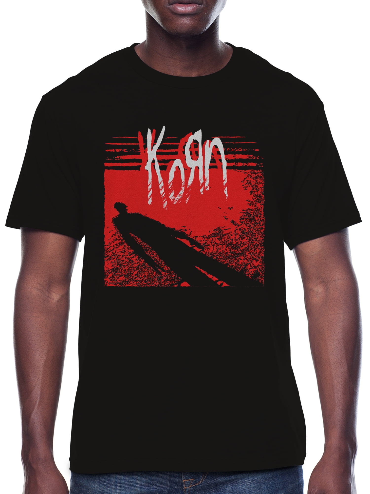 Korn Men's and Big Men's Graphic Cotton Band Tee with Short