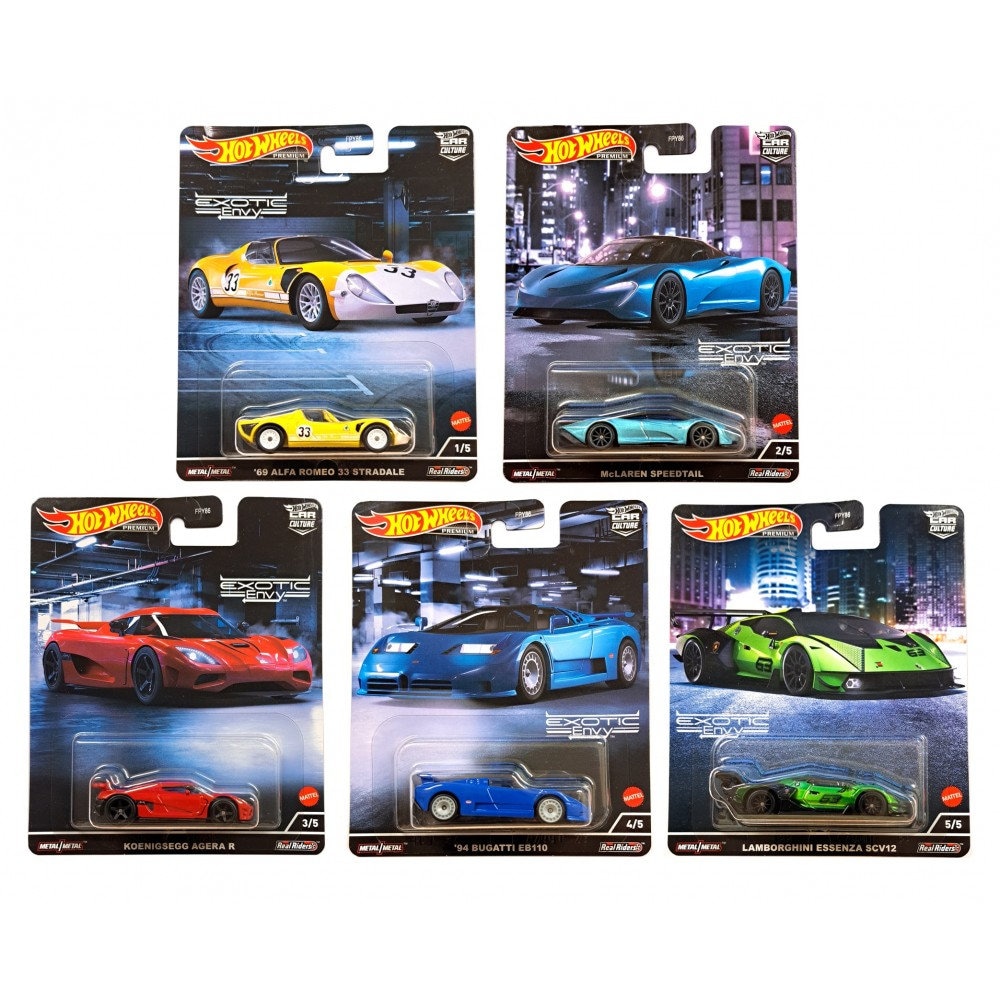 Hot Wheels Premium Car Culture Exotic Envy Set of 5, FPY86-978M 1