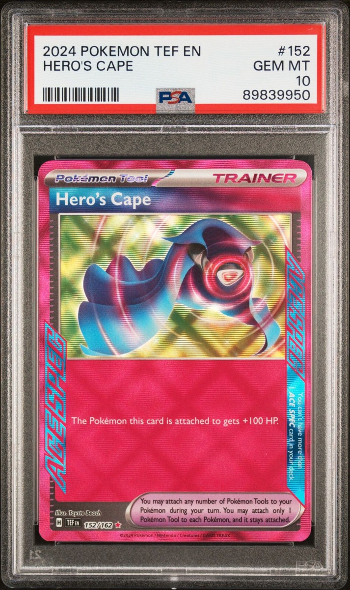 PSA 10 GEM Mint Hero's Cape 152/162 ACE SPEC Rare - Pokémon S&V
