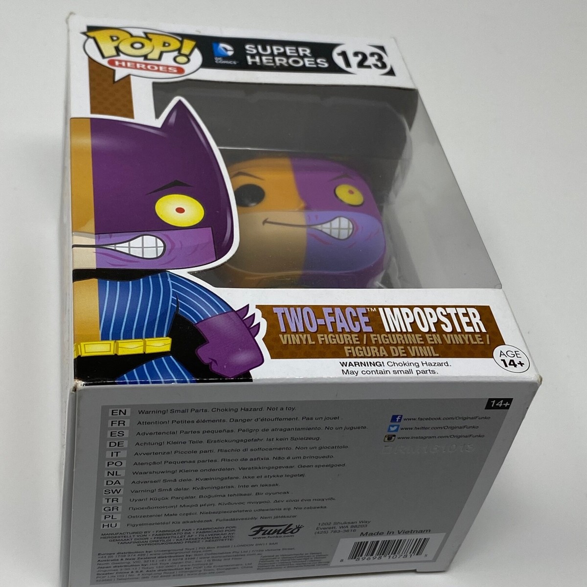 Funko Pop Super Heroes Number 123 Two-Face Imposter Vinyl New with