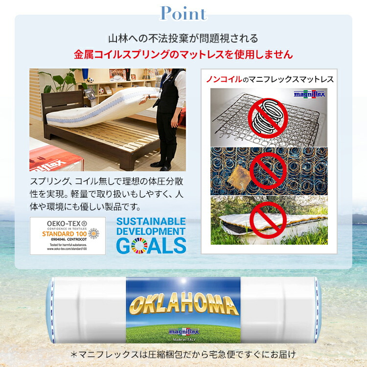 楽天市場】12年保証付 マニフレックス オクラホマ シングル ベッド