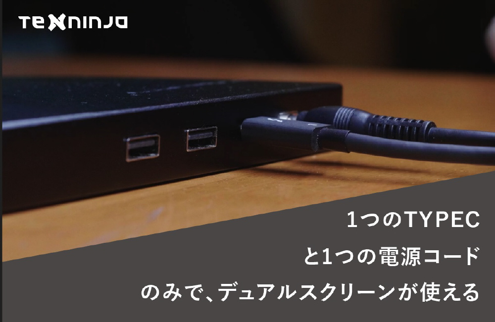 USB-C接続 2画面PCモニター TENNINJA View2 ［15.6型 /フルHD(1920