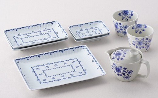 波佐見焼】角皿 プレート そばちょこ 含む オリジナルセットアップ商品