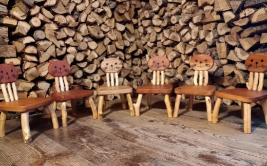 子ども椅子 猫デザイン 手作り 子供用 キッズ用 キッズ 椅子 イス いす