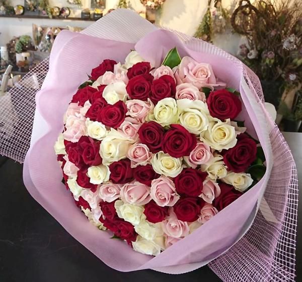 Bouquet of 100 MIX roses｜mermaid＋Flowers