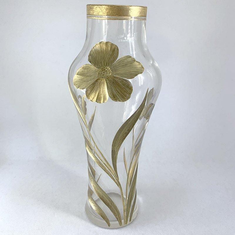 金彩植物アールヌーヴォー花瓶 フラワーベース