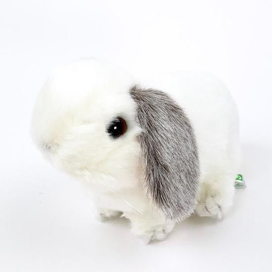 ロップイヤーうさぎ フロスティー りくのなかま ぬいぐるみ 白 グレー