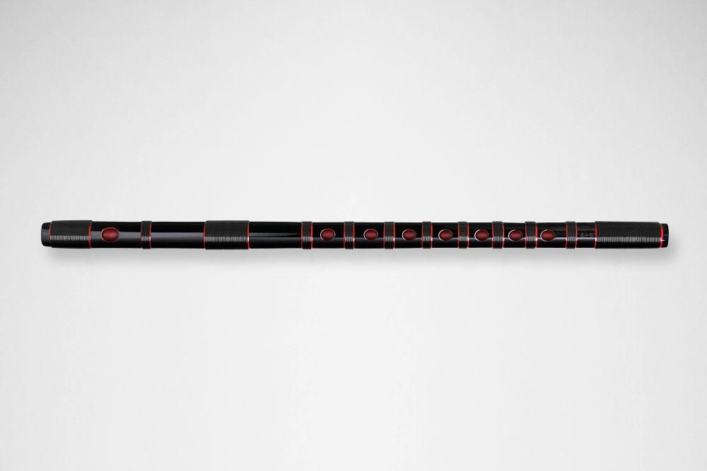 獅子田 竹渓 塗 本重 黒（黒ビ巻） - 獅子田流 篠笛「大塚竹管楽器」