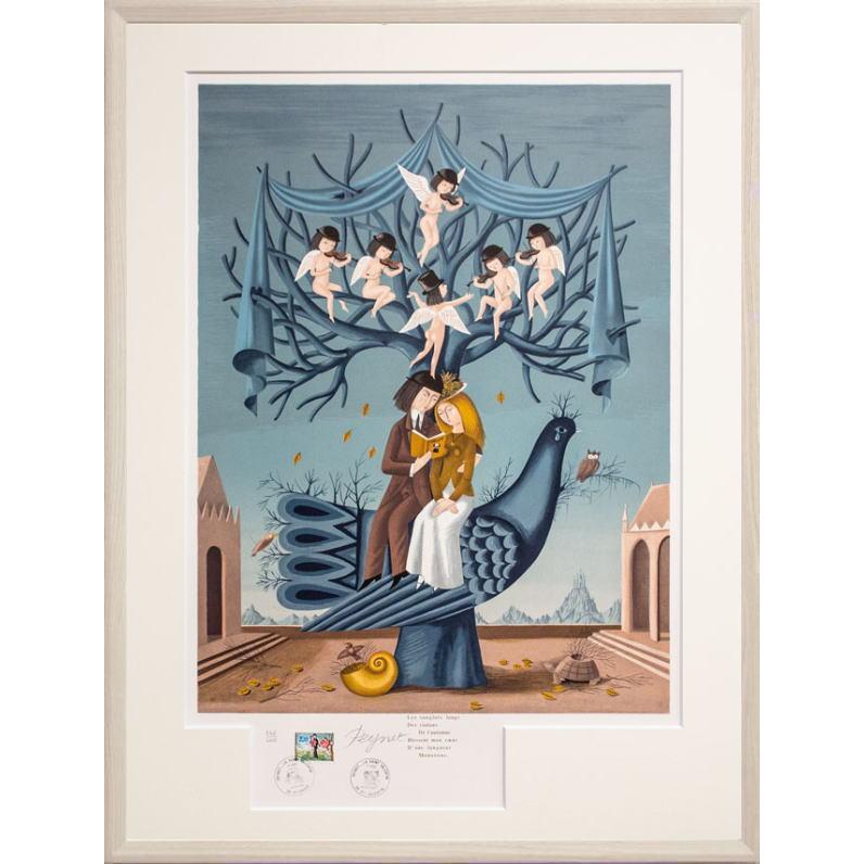 レイモン・ペイネ「 秋のヴァイオリン 」リトグラフ 版画 絵画 人物