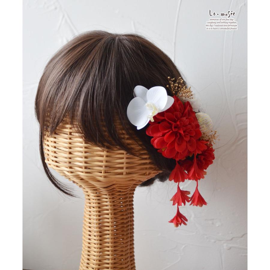 七五三 髪飾り 紅白の和装かみかざり | 753 花 ヘッドドレス 3歳 7歳