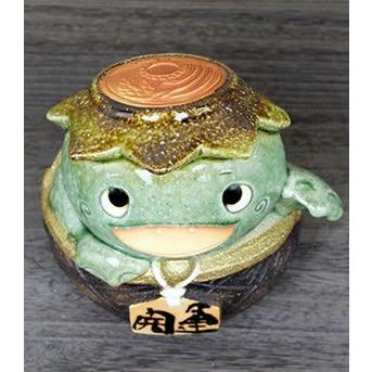 信楽焼 河童 置物 カッパ 可愛い ガマグチ がま口 おしゃれ 陶器