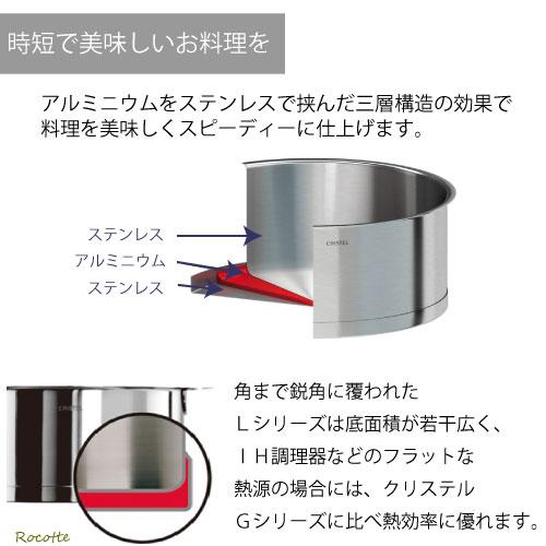 CRISTEL（クリステル） 鍋 両手鍋 深型 20cm Lシリーズ ステンレス ih