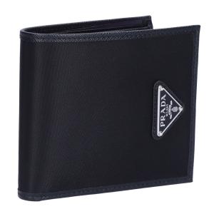 プラダ 二つ折り財布 メンズ SAFFIANO TRIANGOLO ブラック PRADA