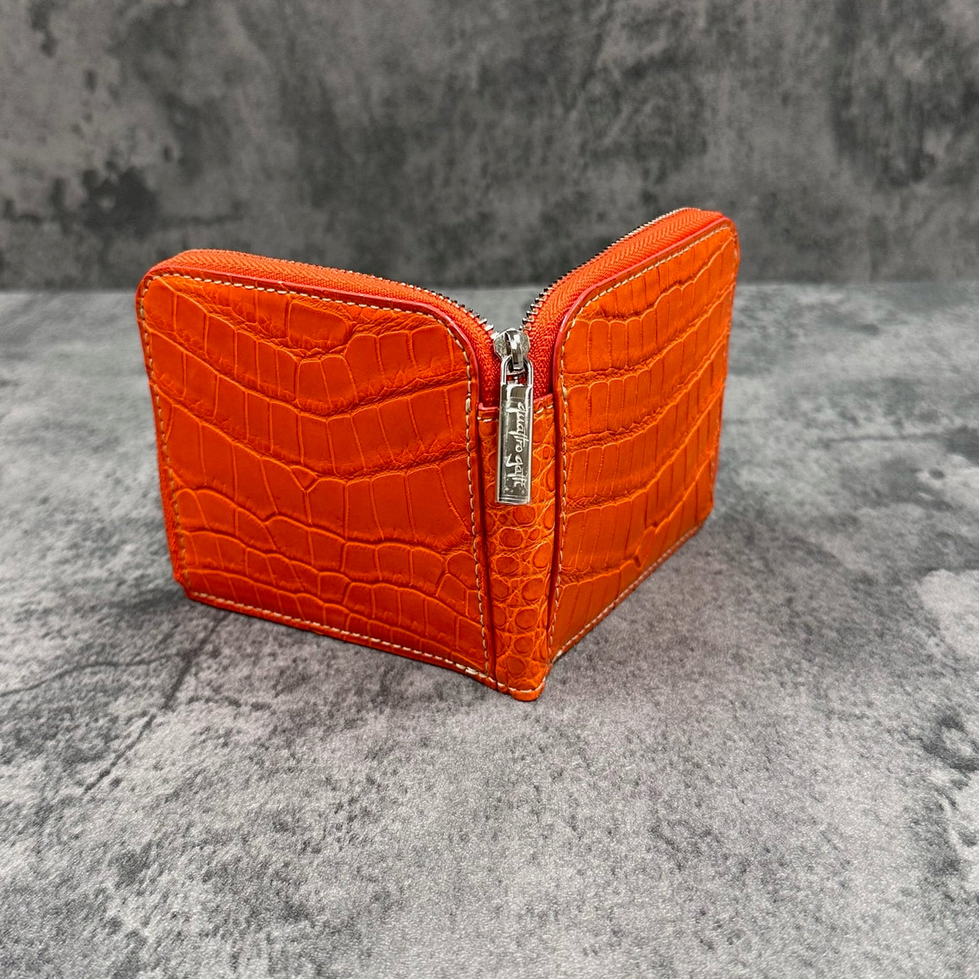 クロコダイル ミニ財布(二つ折り財布) 8202 - ORANGE/オレンジ – Le'sac