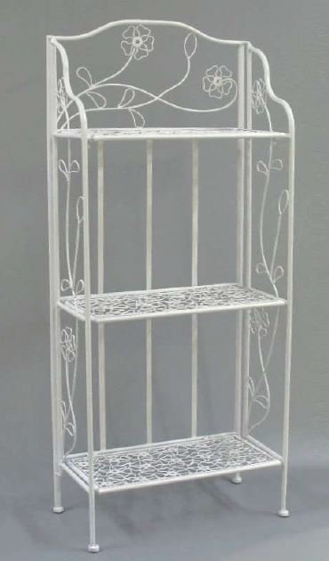 輸入家具 シェルフ アイアン ラック 3段 ホワイト 白 プランター