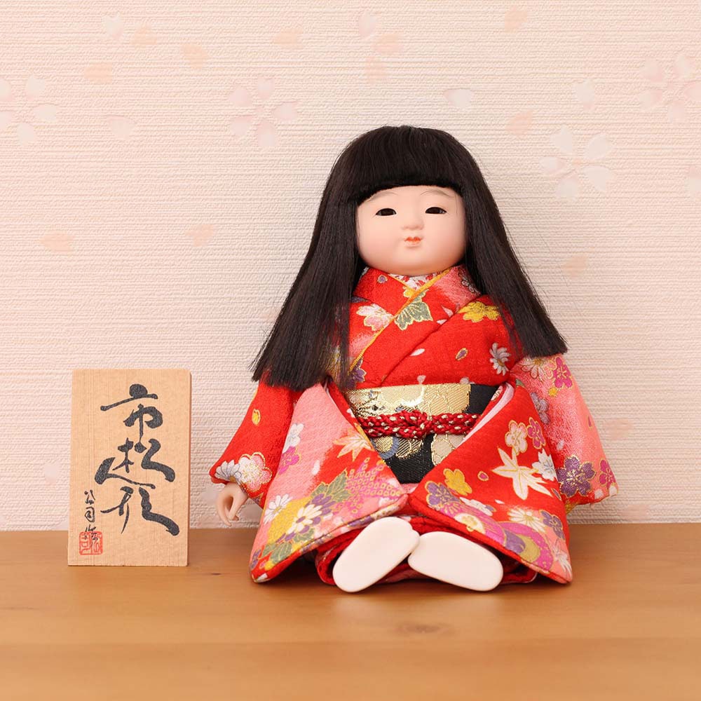 市松人形 齊藤公司作 5号 n23kt5-c1 横幅18cm