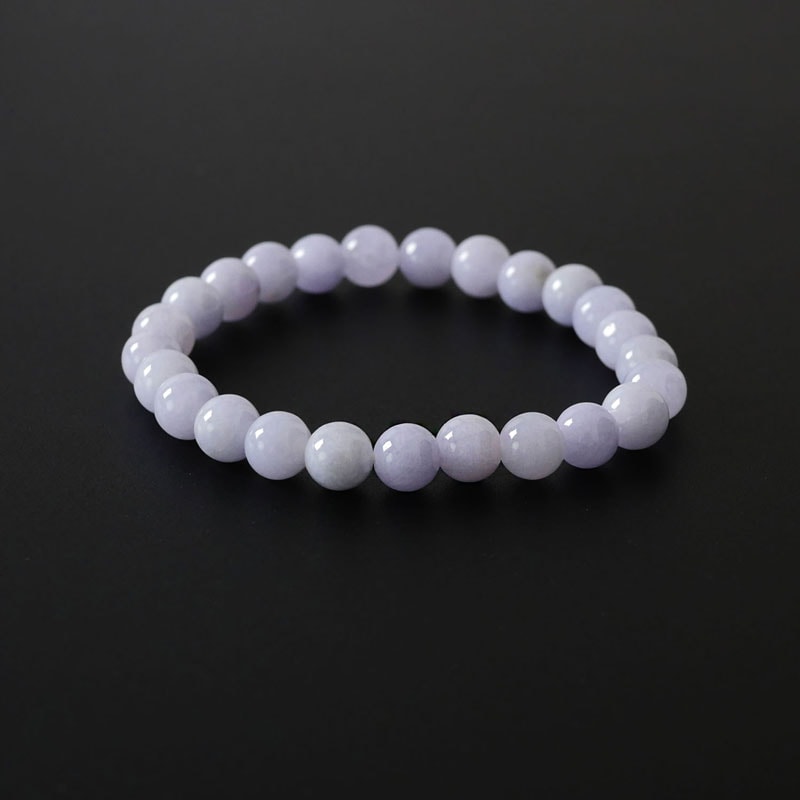 ミャンマー産ラベンダー翡翠ブレスレット（鑑別書付） 8mm｜マライカ