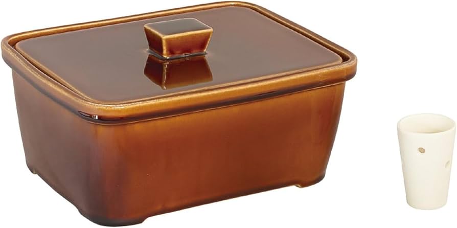 Amazon｜長谷園 漬物器 ぬか漬け器 長角型 水抜き付き 「 つけもの名人