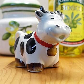 Amazon.co.jp: イタリア製 陶器 牛 ミルク ピッチャー 小 50cc COW bre