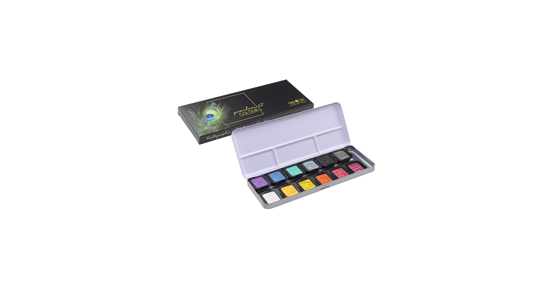 Amazon.com: Finetec Watercolor Metal Tin, 12-Color Pearlescent