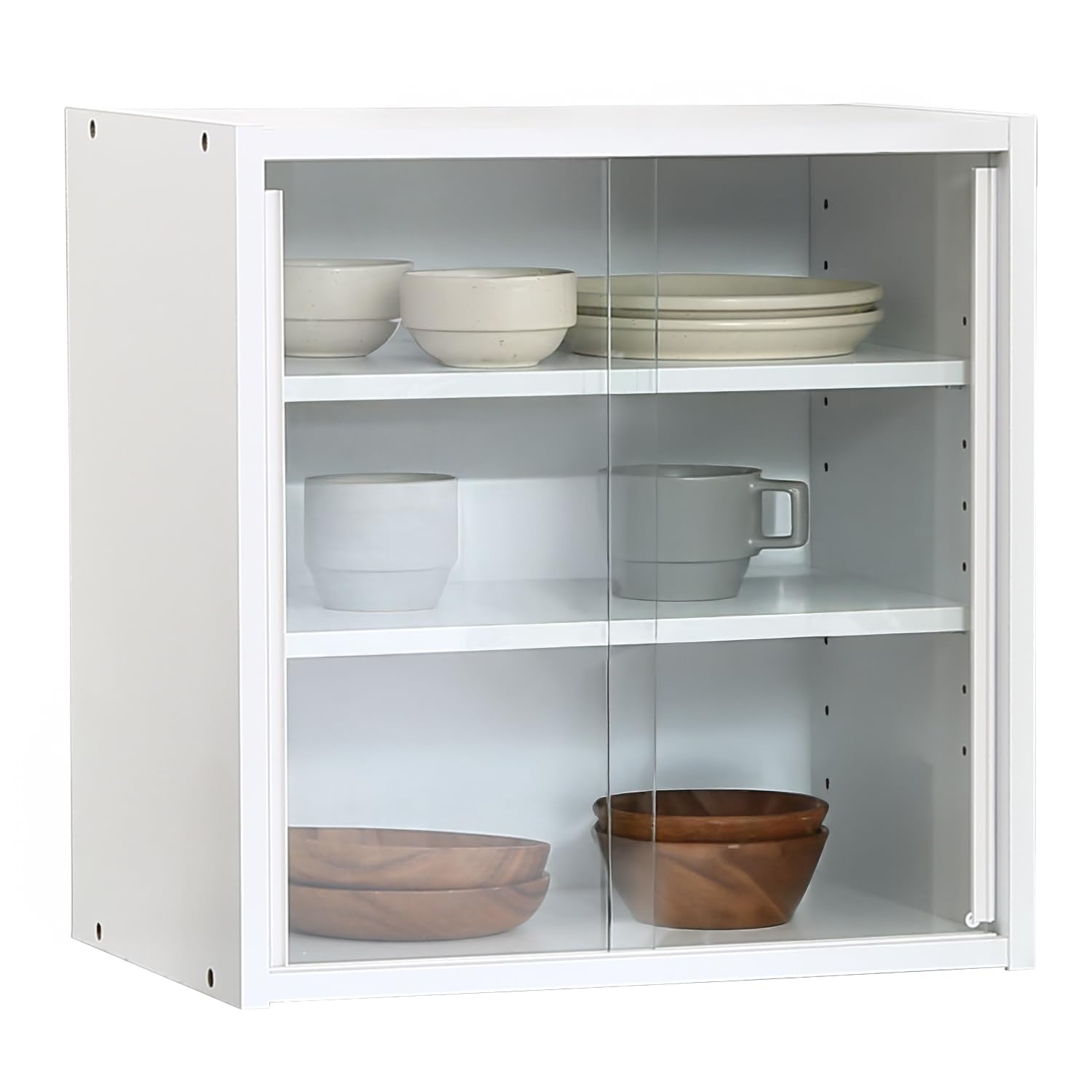 Amazon｜不二貿易 食器棚 キッチン収納 幅43×奥行29×高さ44cm ホワイト
