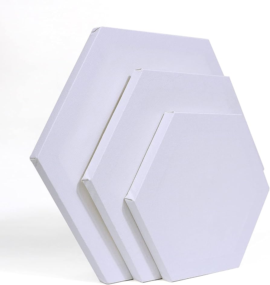 Amazon.co.jp: UHAPEER 油絵 キャンバス 六角形 画材セット【30cm