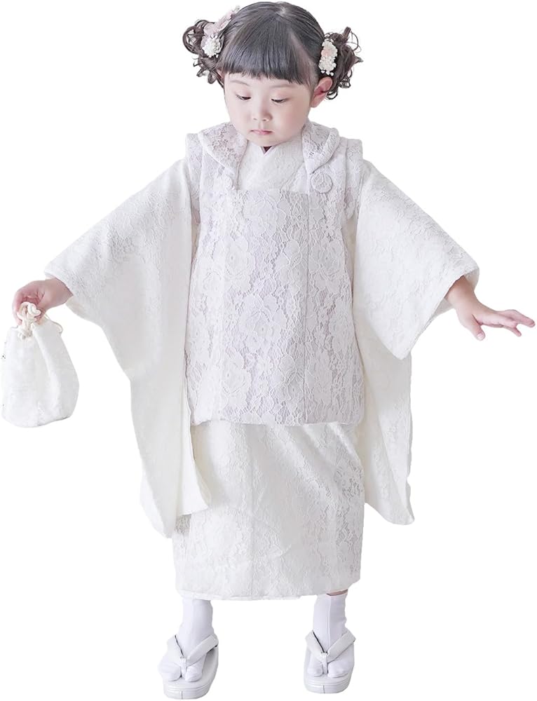 Amazon | [あめてまり] 七五三 3歳 着物 被布セット 女の子 レース