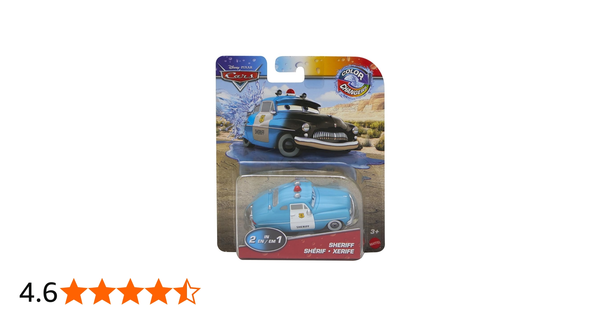 Disney Pixar Cars Toys, Color Changers Sheriff Toy Cars Black to