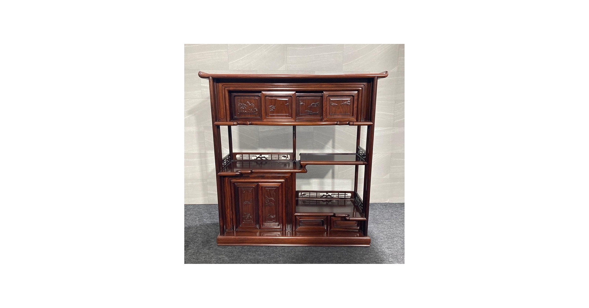 Amazon.co.jp: 茶箪笥 茶棚 飾り棚 昭和レトロ 和室 唐木 アンティーク