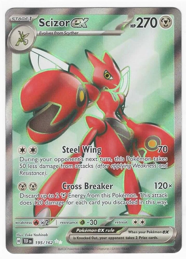 Amazon.com: Pokemon – Scizor ex 195/162 - Temporal Forces – Full
