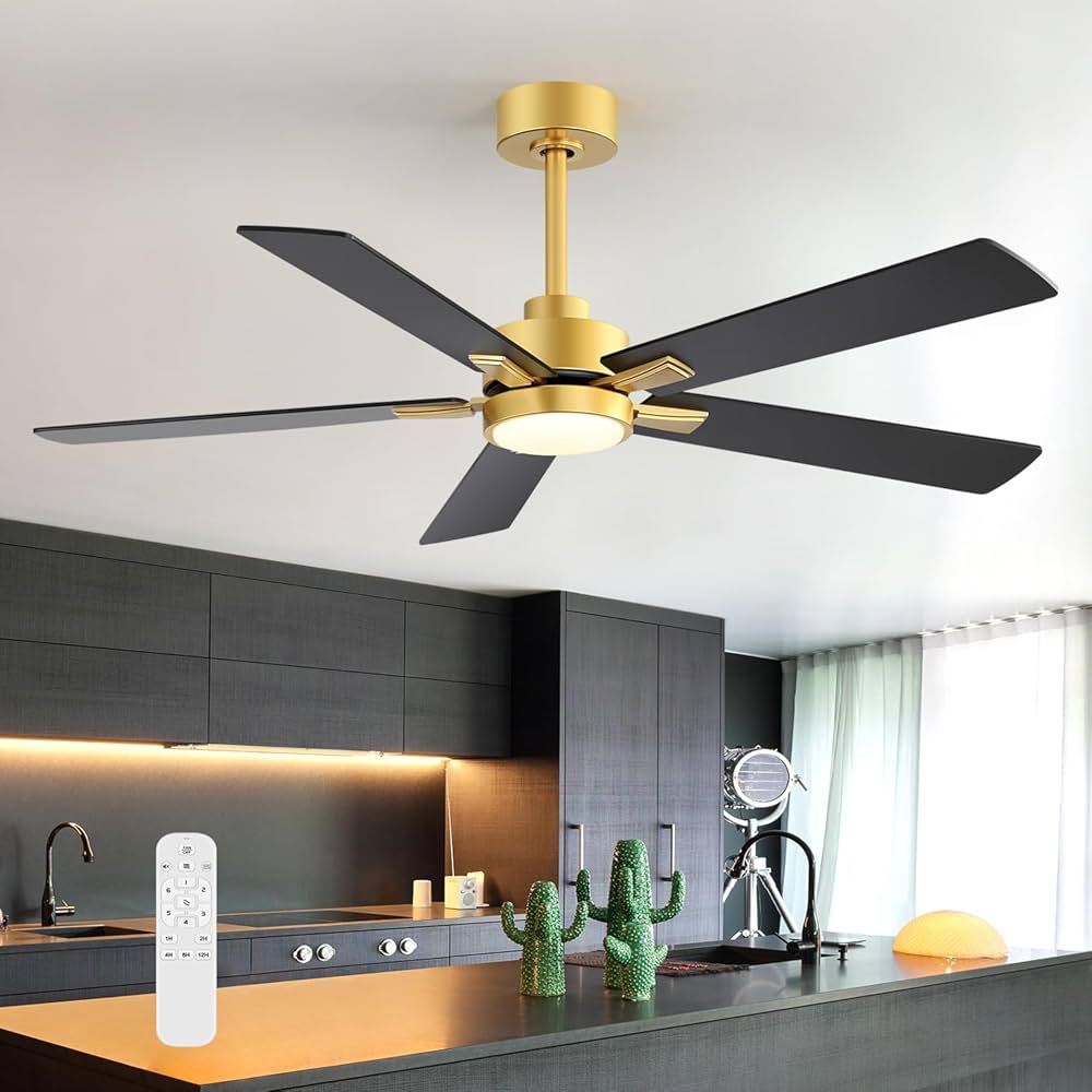 Amazon.com: Ceiling Fans with LED Lights, 52 Inch 5-Blade Ceiling