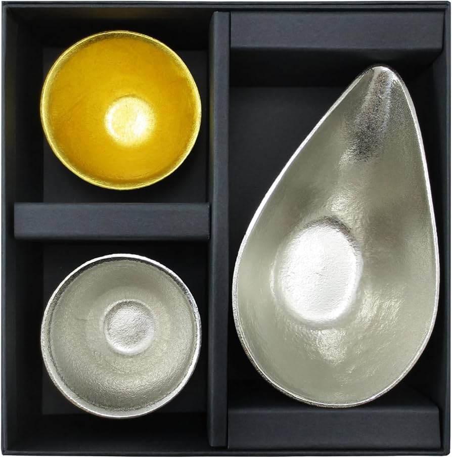 Amazon.co.jp: ぐい呑 猪口 能作 本錫100％ 酒器セット ぐい呑み錫