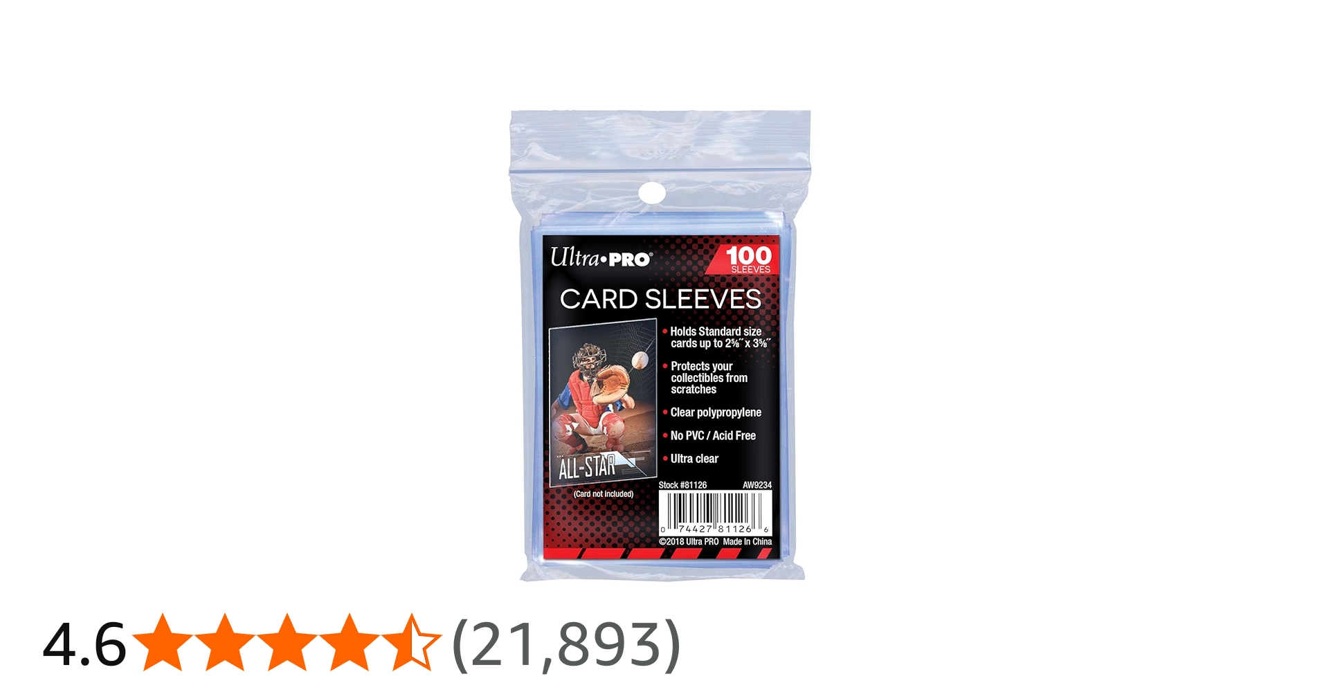 Amazon.co.jp: Ultra Pro ソフト カードスリーブ 66x92mm（2.625x3.625