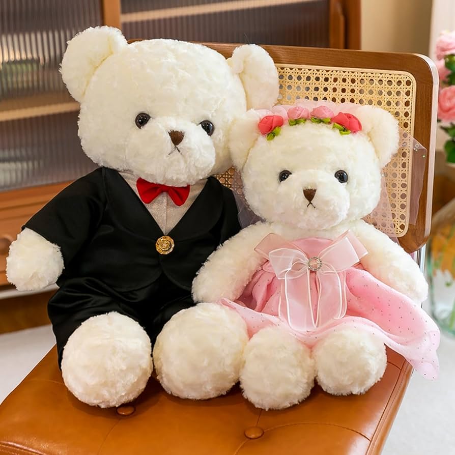 Amazon.co.jp: テディベア ペア カップル 花嫁ドレス スーツ