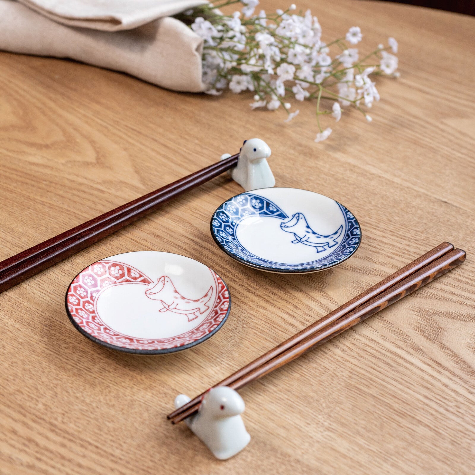 Edo Dinosaur Mamezara Plate & Chopstick Rest Set – Object of Living