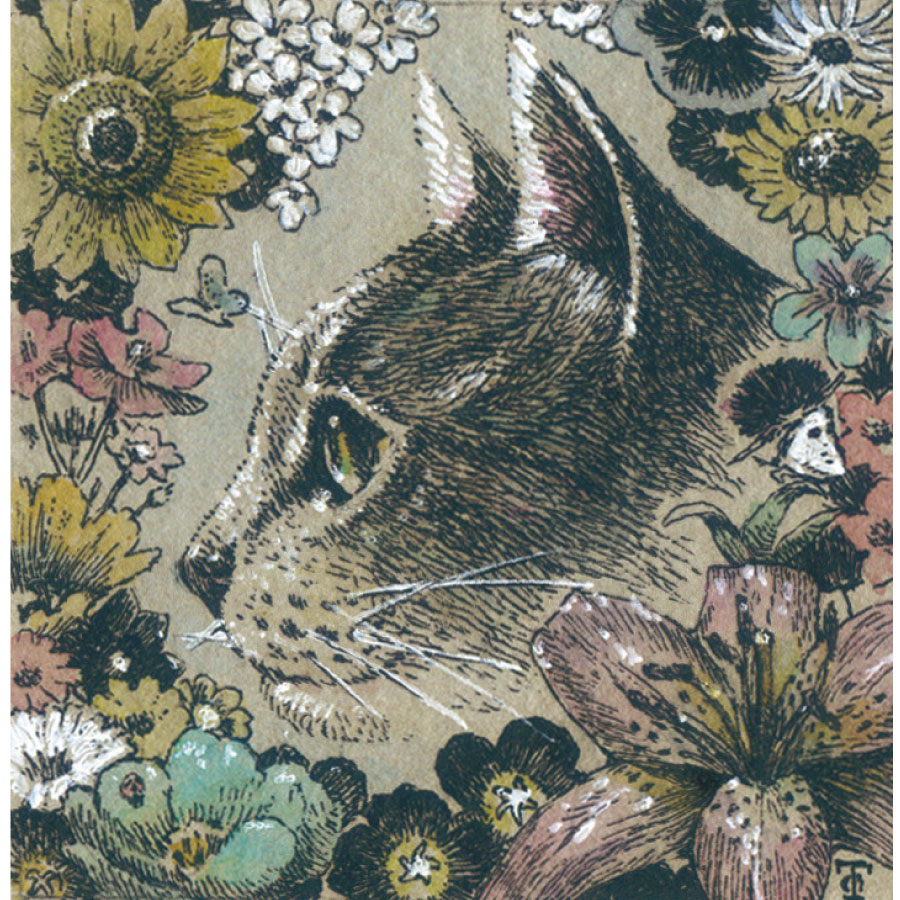 横顔猫〜花〜 – 東京のアートギャラリーピカレスク / Tokyo Art