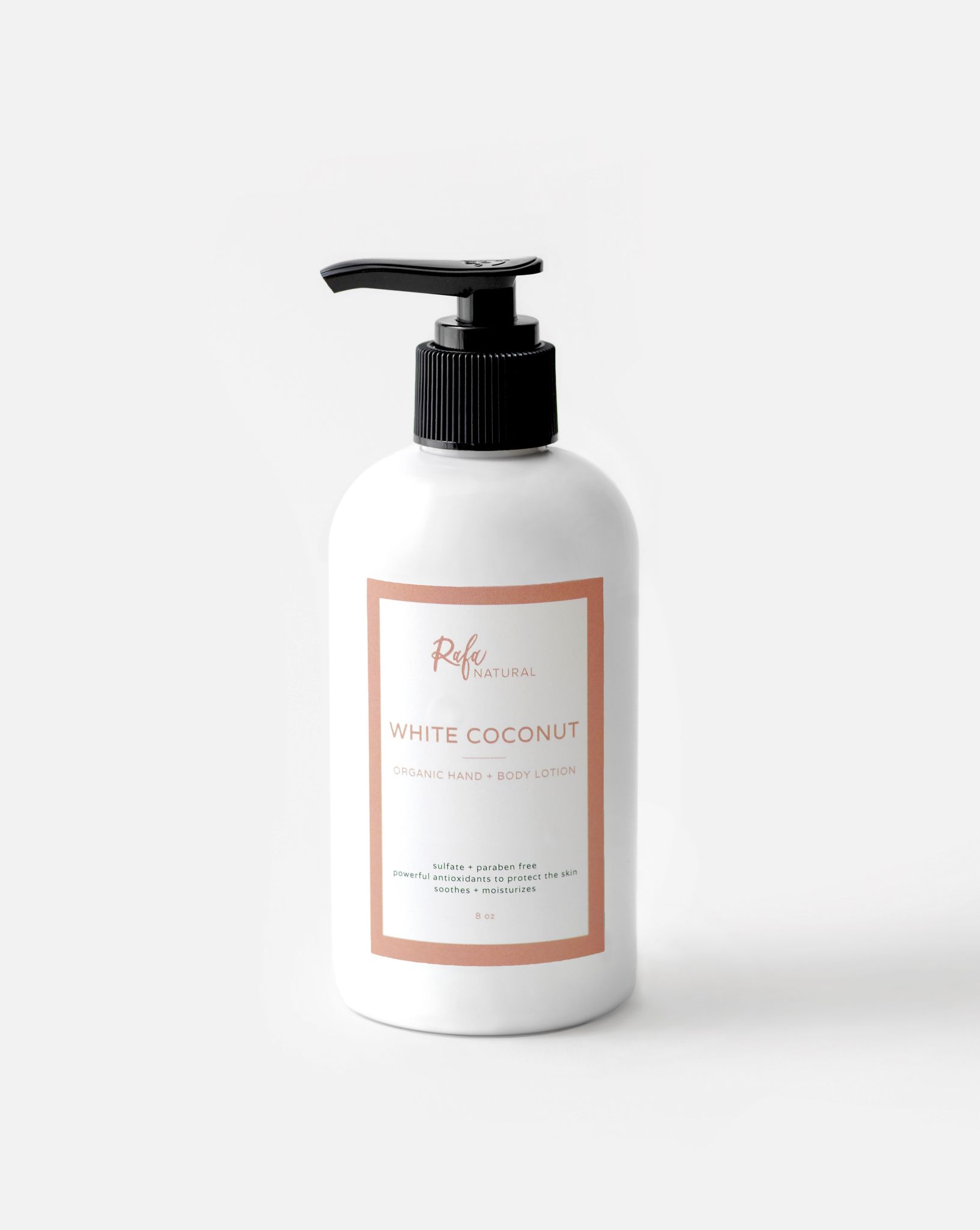 White Coconut Organic Hand & Body Lotion 8oz | Rafa Natural