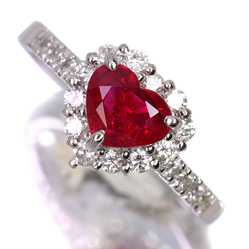 レッドベリル 0.3ct ダイヤモンド 0.4ct プラチナ リング(指輪)【品質