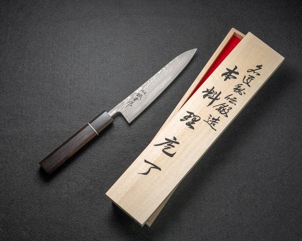 10634 出刃包丁 8寸 刃渡り240 本刃付け 刺身包丁 黒檀黒水牛角