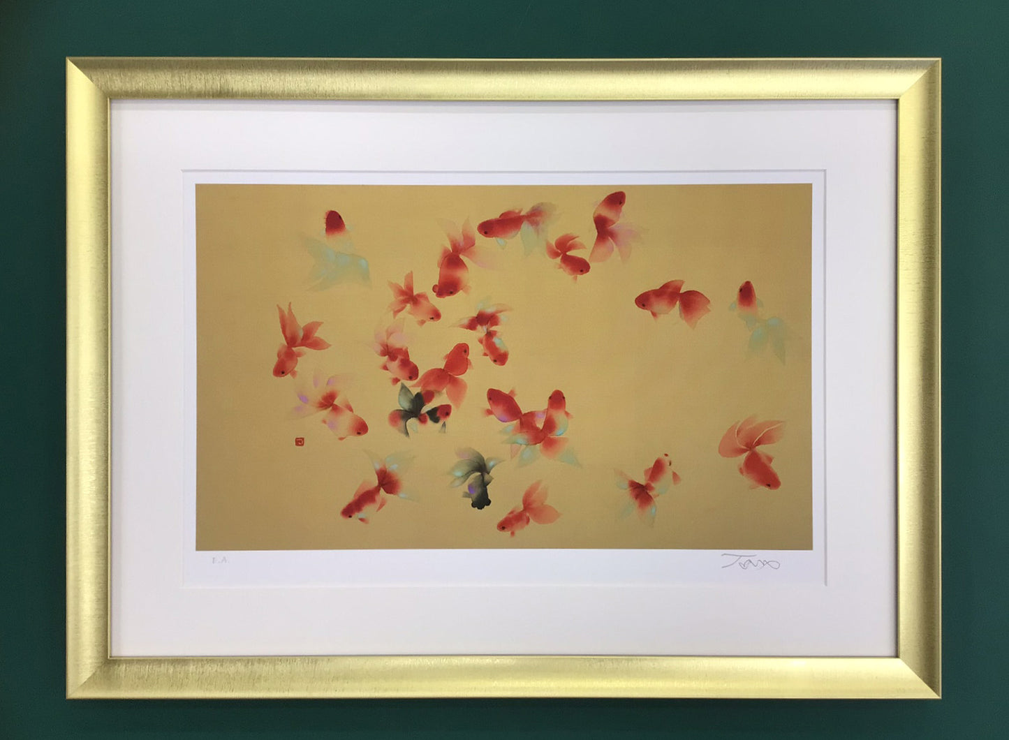 片岡鶴太郎・版画「金魚二十一尾」 – 鶴まる商店