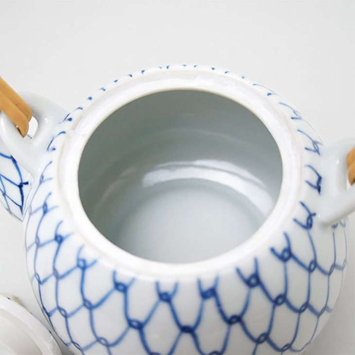 京焼 清水焼 ティーポット(石瓶) 青網石瓶 芳山窯 : 京都ひがし