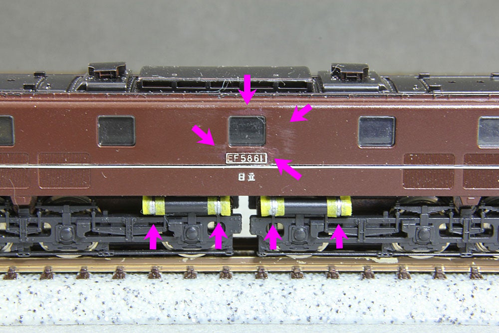 KATO Nゲージ】ジャンク品 EF58-61のレストア完了と若干の色挿しも終え