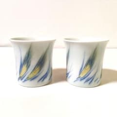 晩香窯「庄村健吉」造色絵花生明治時代 花瓶 花入