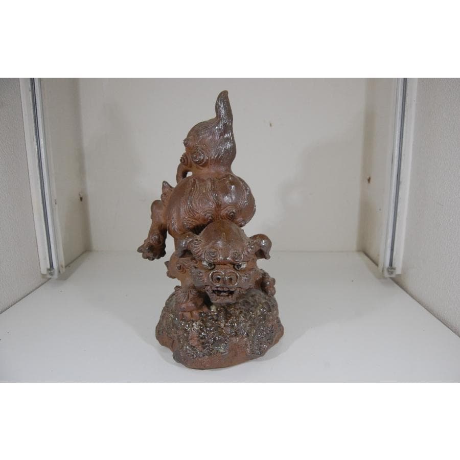 【定価の50%OFF】手捻岩獅子＠大海 陽一 上焼 シーサー 置物 沖縄県産 シーサー陶房大海 手びねりシーサー【特大】 沖縄 おきなわ オキナワ