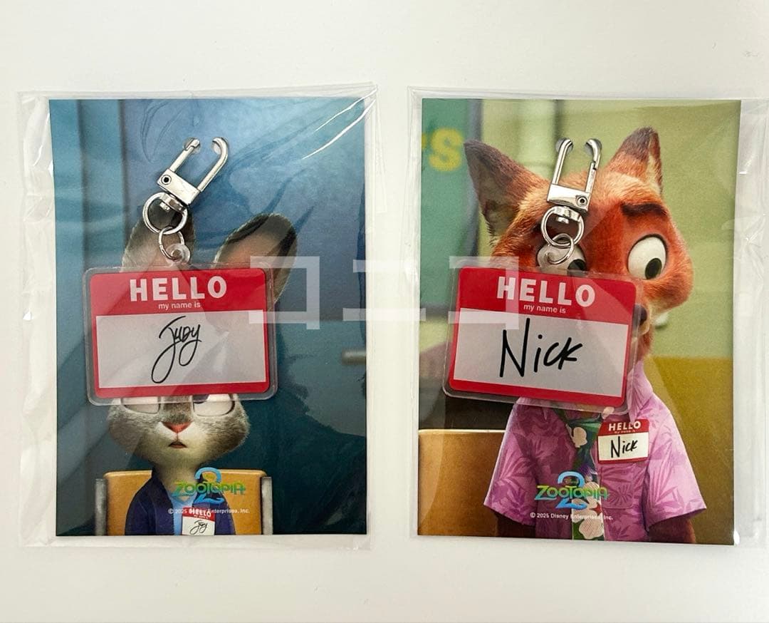 韓国 ズートピア 2 映画 特典 ニック ジュディ キーホルダー 2点セット