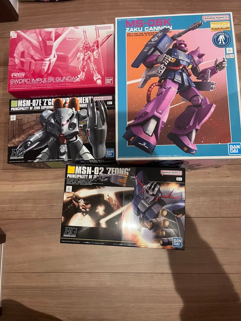 ガンプラまとめ売りRGソードインパルスザクキャノンジオングズゴックE HG MG RG ソードインパルスガンダムSpecII」「HG シャア専用高機動型ザクII