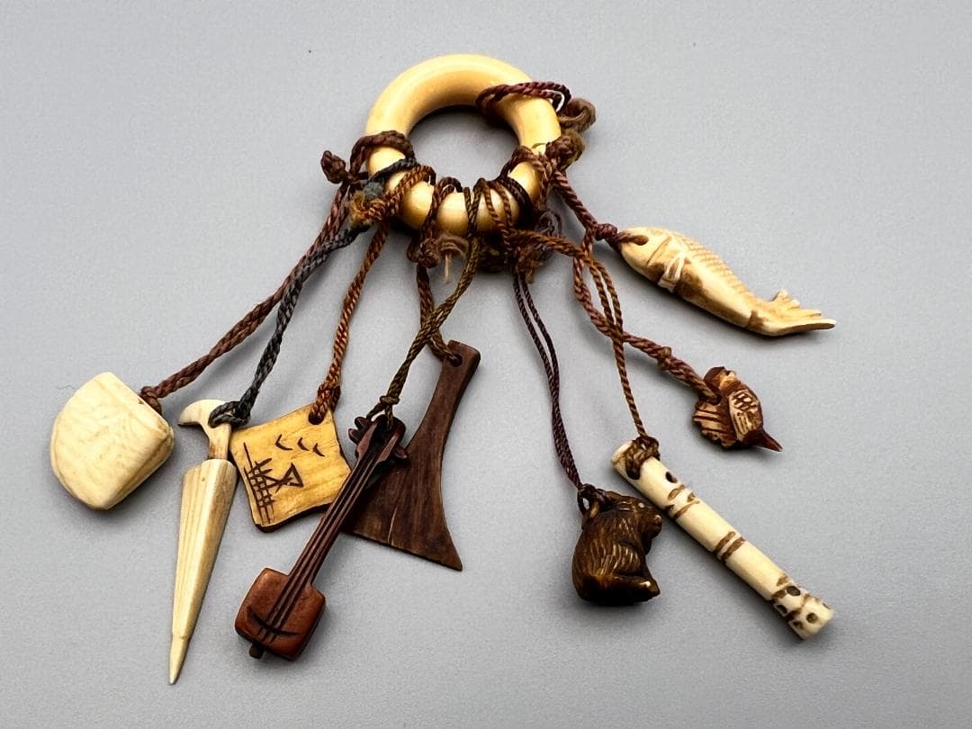 江戸期　レアミニ根付　天然素材　魚　貝　三味線　笛　傘　兎　10点　アンティーク 晴雨兼用折傘＞シークレットガーデン – manipuri